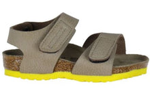 Load image into Gallery viewer, Birkenstock Kids Paul Desert Soil Taupe/Yellow BF Sandal
