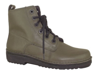 NAOT CLAUDIA SOFT GREEN LEATHER ANKLE BOOTS