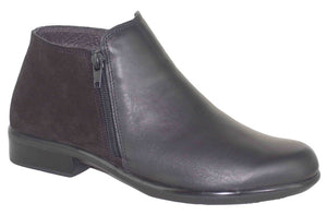 NAOT Helm Ankle Boot in Black Leather Orthotic Friendly