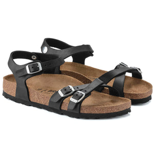 BIRKENSTOCK Kumba Black Oiled Leather Sandals