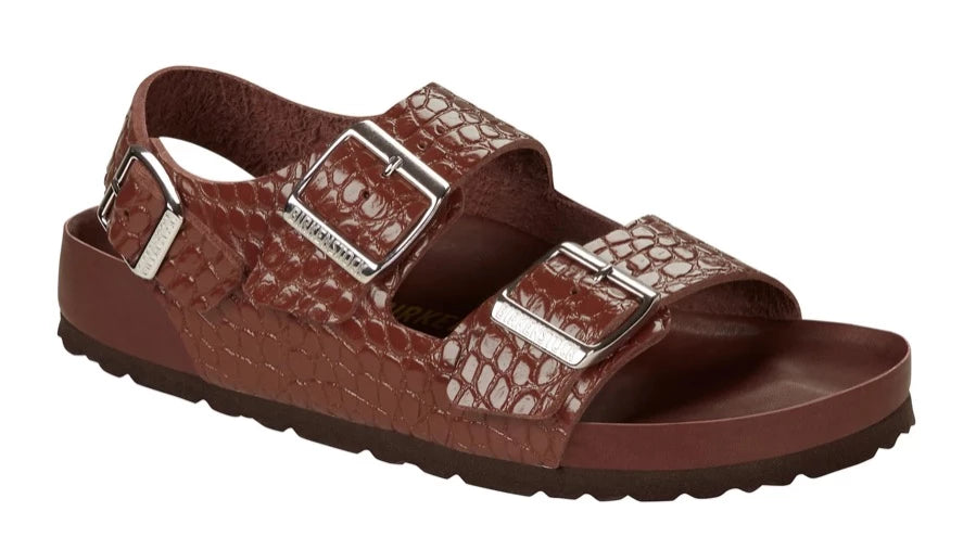 BIRKENSTOCK Milano Exquisite Hot Chocolate Embossed Leather | Soul 2 Sole Shoes