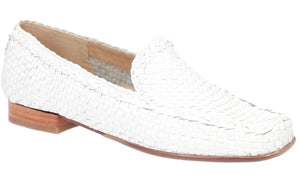 SIOUX CORDERA WHITE BRAIDED LEATHER SLIP ON