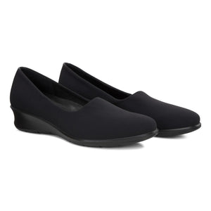 ECCO Felicia Black Textile Slip On Dress Shoe