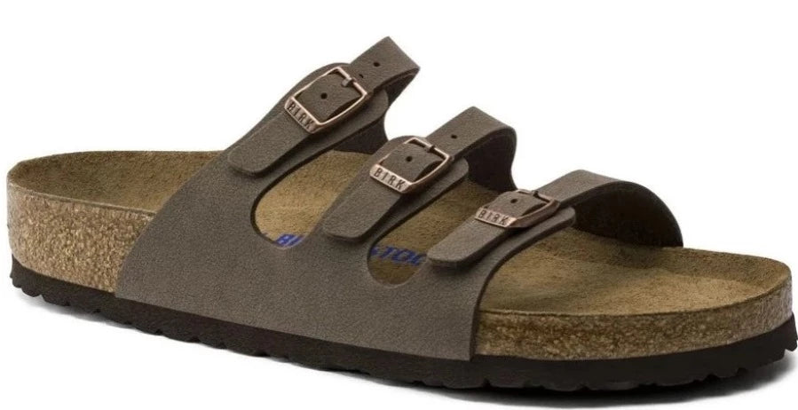 BIRKENSTOCK FLORIDA BF SOFTBED MOCCA SLIDES