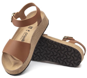 BIRKENSTOCK Glenda Ginger Brown Ladies Smooth Leather (Papillio Platform Sandal)