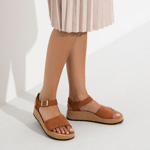 BIRKENSTOCK Glenda Pecan Ladies Nubuck (Papillio Platform Sandal)