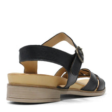 Load image into Gallery viewer, TESSELLI Gypsy Black Ladies Leather Sandal
