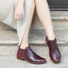 NAOT Helm Ankle Boot In Bordeaux Leather Orthotic Friendly