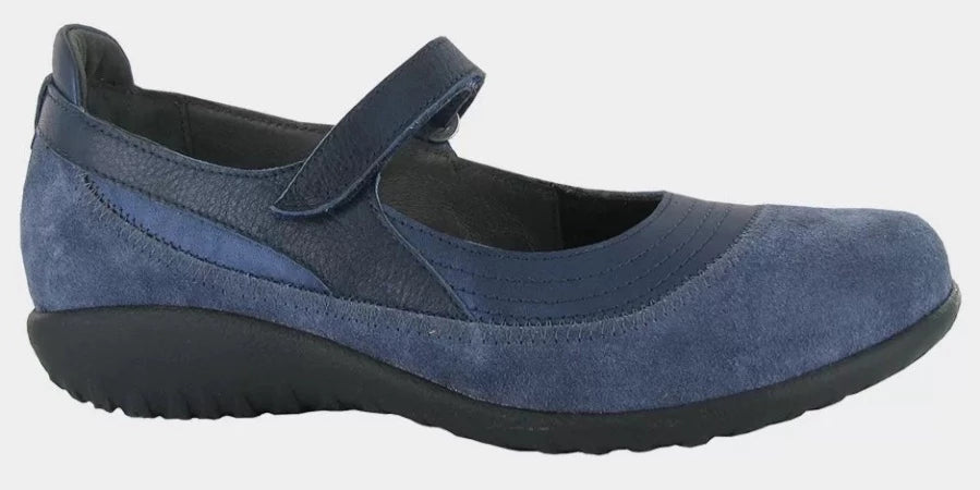 NAOT Kirei Midnight Blue Suede Ladies Leather Mary Jane