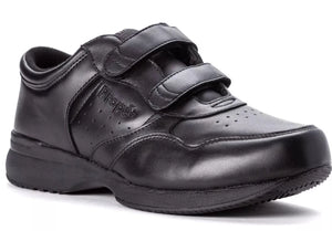 Propet Lifewalker Strap Black Mens Leather Sneaker