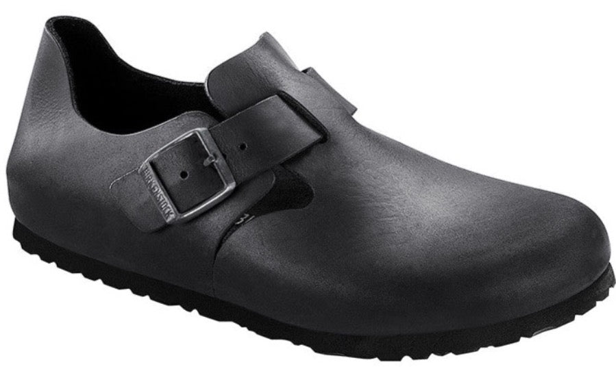 BIRKENSTOCK London Black Oiled Leather Shoes SOUL SOLE SHOES