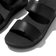 Load image into Gallery viewer, FITFLOP LULU BLACK ADJUSTABLE LEATHER SANDAL
