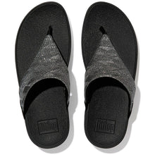 Load image into Gallery viewer, Fitflop Lulu Glitz Black Toe Post Sandal
