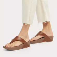 Load image into Gallery viewer, Fitflop Lulu Tan Leather Toe Post Sandal
