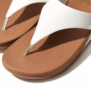 Fitflop Lulu White Leather Toe Post Sandal