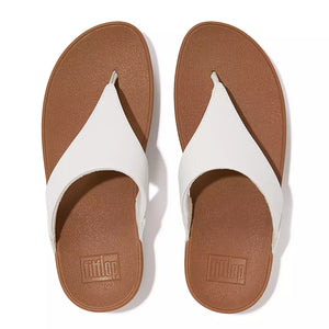 Fitflop Lulu White Leather Toe Post Sandal