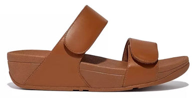 FITFLOP LULU TAN ADJUSTABLE LEATHER SANDAL