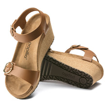 Load image into Gallery viewer, BIRKENSTOCK Soley Ginger Brown Ladies Smooth Leather (Papillio Wedge Heel)
